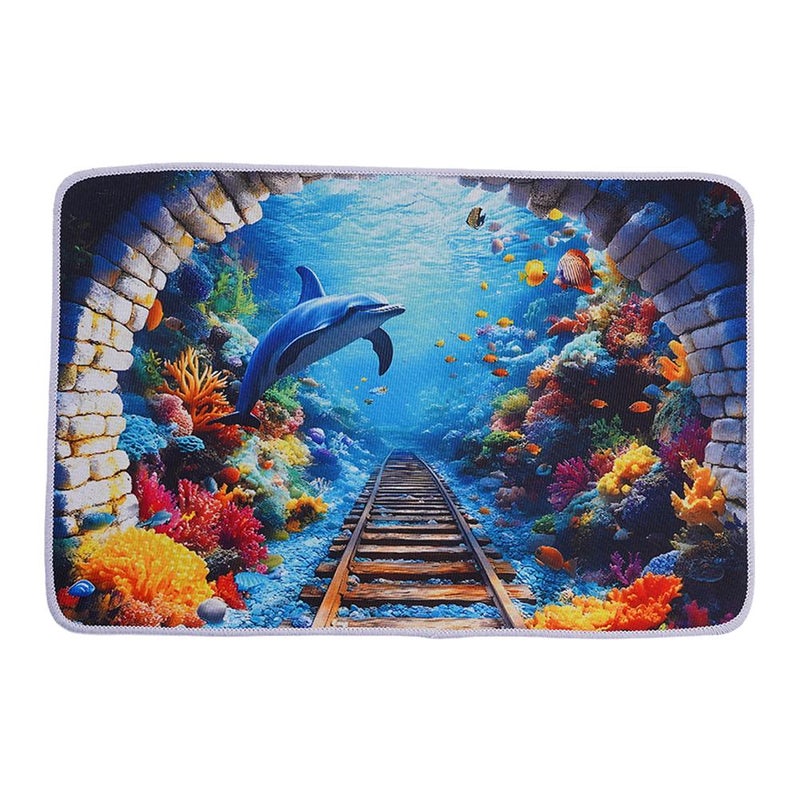 3D visual diatomaceous earth floor mat is stain-resistant, easy to clean, and suitable for home use, bathroom entrances, and is absorbent and non-slip. - Image 1